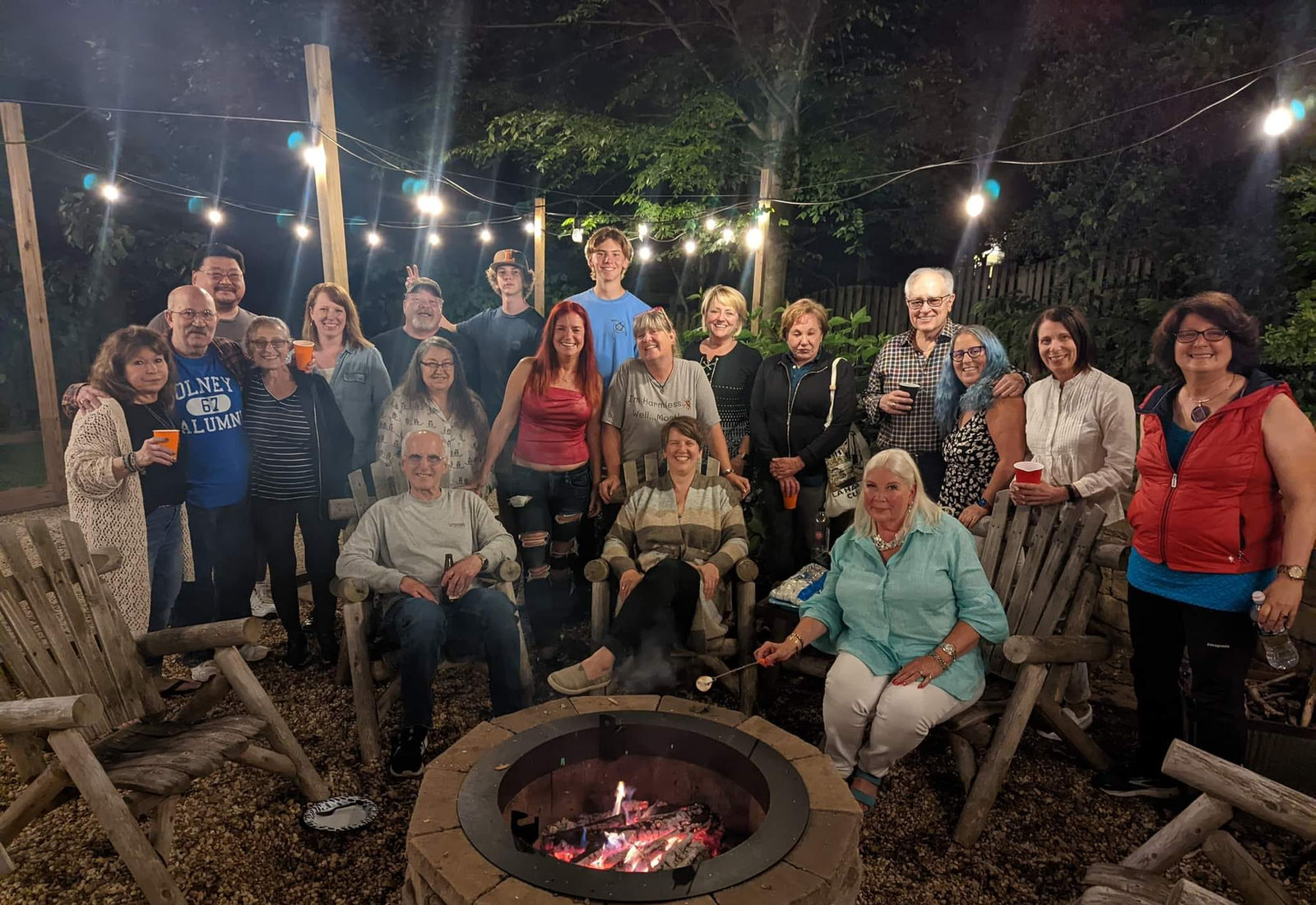 Widow Care bonfire gathering